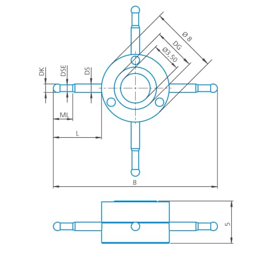 Sterntaster M3 XXT, DK0,5 L8,5 Produktbild Front View L