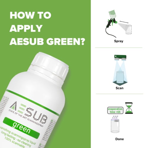 AESUB Green - Scan-Zeit ca. 1-2 h, Schichtdicke 10-20 &mu;m, Sublimationszeit ca. 6 h, liquid, 1 L Produktbild Side View L