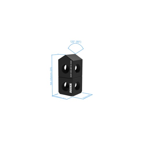 Deltablock einfach 120&deg; - 25x25x56,25mm, AF25 Produktbild Back View L