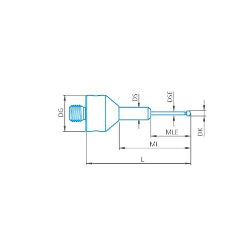 Taster abgesetzt M5, DK0,8 L32 D!S mono Produktbild Front View L