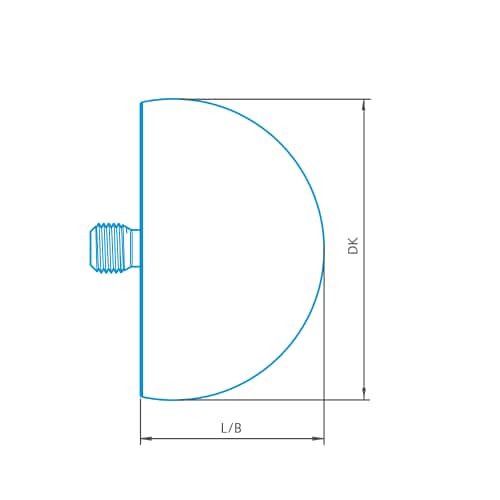 Halbkugeltaster M3, DK30 L17,2 Produktbild Front View L