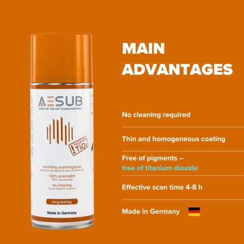 AESUB Orange - Scan-Zeit ca. 4-8 h, Schichtdicke 2-6 &mu;m, Sublimationszeit 12-24 h, 12 Dosen Produktbild Back View L