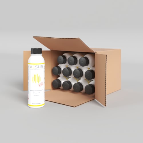 AESUB Yellow - Scan-Zeit ca. 2-4 h, Schichtdicke 0,5-1 &mu;m, Sublimationszeit 4-6 h, liquid, 12 Dosen Produktbild