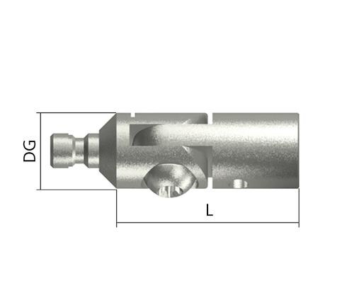 Knickelement mit Kegeladapter, DG5, Titan Produktbild Side View L