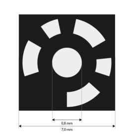 Puntkmarken 0,8 mm, codiert 8&ndash;427, wei&szlig;, Klebest&auml;rke mittel Produktbild