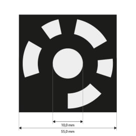 Punktmarken 10,0 mm, codiert 8&ndash;427, wei&szlig;, Klebest&auml;rke mittel Produktbild