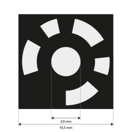 Punktmarken 3,0 mm, codiert 8&ndash;427, wei&szlig;, Klebest&auml;rke mittel Produktbild