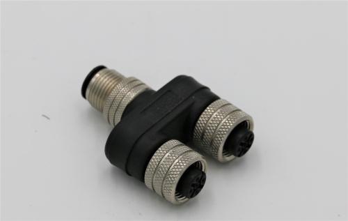 Double connector M12 product photo Front View L