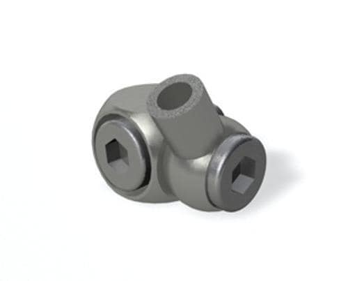 Offset rotating knuckle joint, M2 product photo Back View L