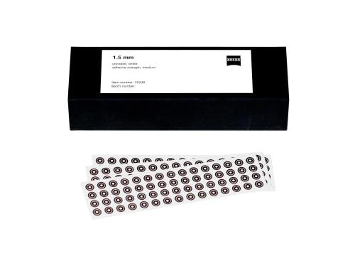 Reference Markers 1.5 mm, white, non-coded, medium adhesive strength, 3000 piece product photo Back View L